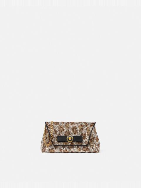 VERSACE Crystal Leopard Gianni Ribbon Clutch