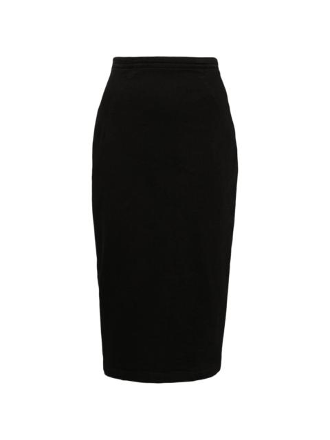 N°21 high-rise denim pencil skirt