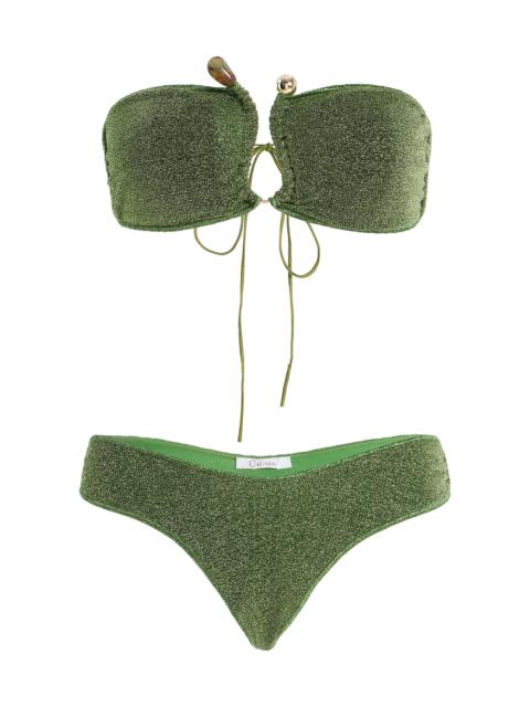 Oséree Lumière Stoned Bandeau Bikini green