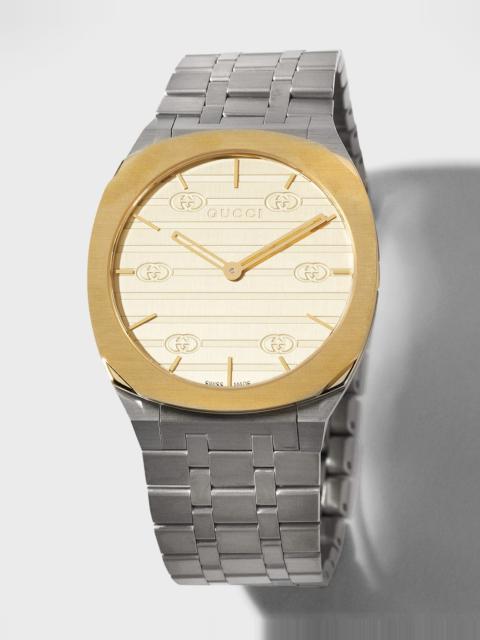GUCCI 25H 34mm Two-Tone Bracelet Watch