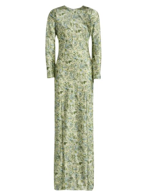 VERONICA BEARD Women's Gemma Floral Silk-Blend Maxi Dress - Light Pistachio Multi