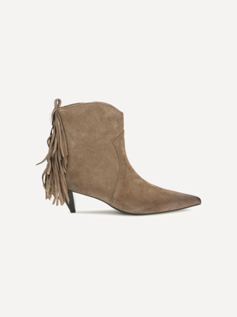 PINKO Suede leather Didi ankle Boots with fringes