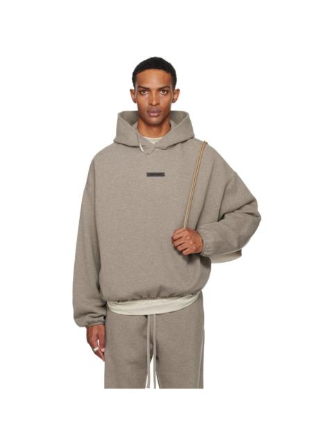 ESSENTIALS Brown Modern Fit Fleece Hoodie
