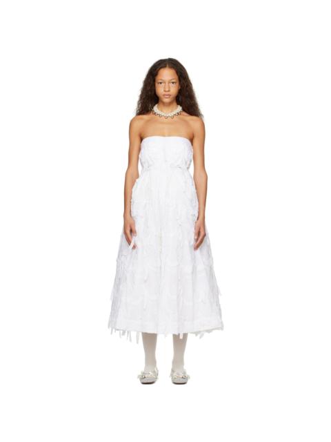 Simone Rocha White Cinched Bow Ball Maxi Dress