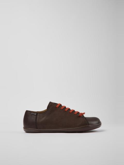 CAMPER Peu Brown leather shoes for men