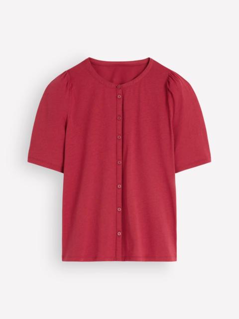 BODEN Supersoft Short Puff Shirt-Red Earth