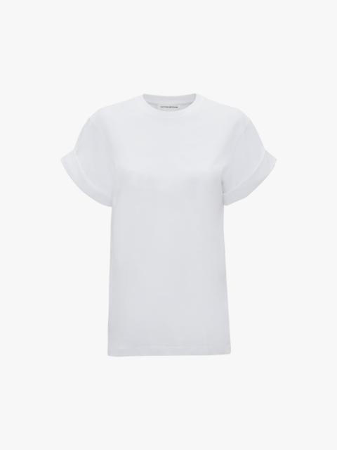Victoria Beckham Oversized Asymmetric Sleeve T-Shirt In White