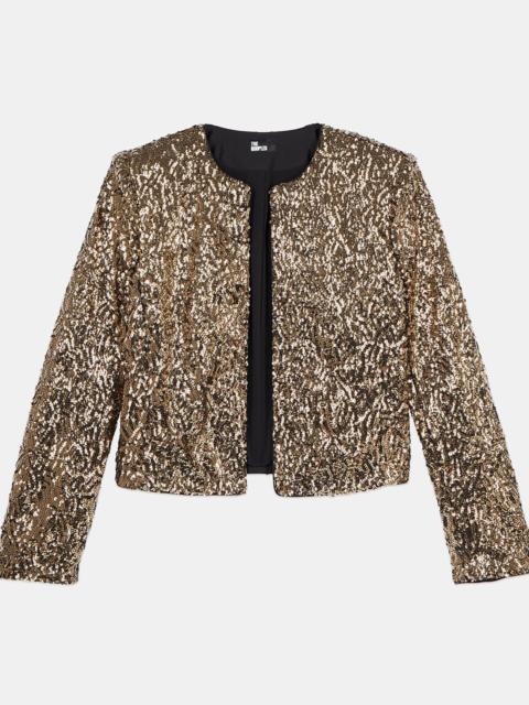 The Kooples SHORT JACKET WITH GOLDEN SEQUINS