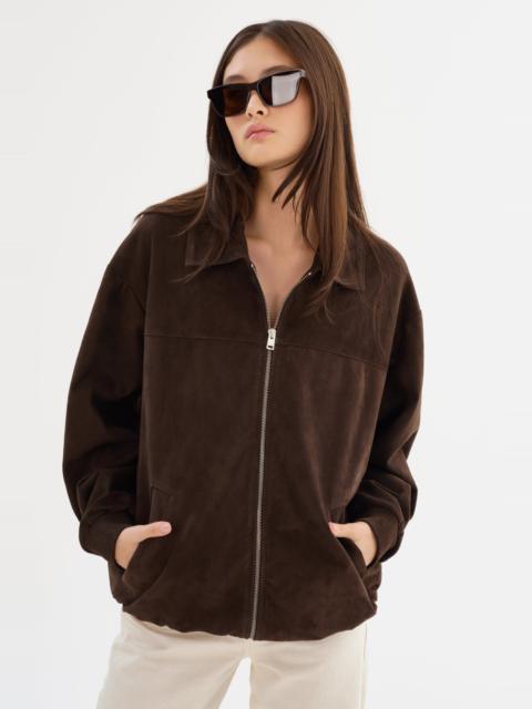 LAMARQUE CADEN | Oversized Suede Bomber Jacket