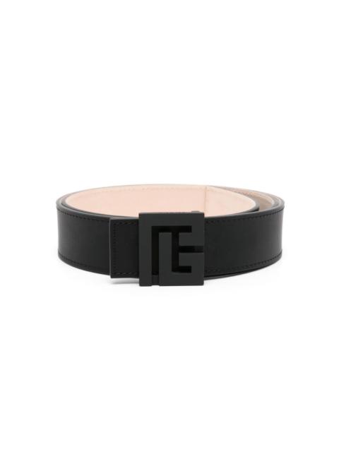 PB-monogram leather belt