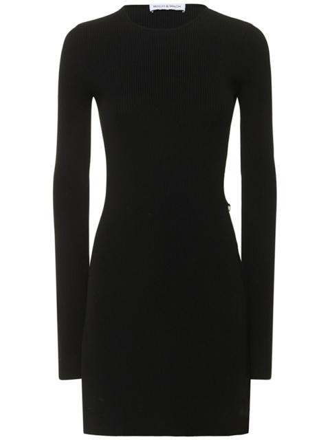 MACH & MACH Stretch ribbed knit viscose mini dress