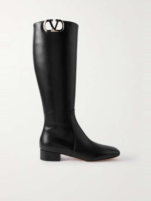 Valentino Valentino Garavani VLOGO Type 30 leather knee boots