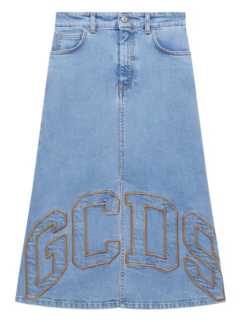 GCDS logo-embroidered skirt