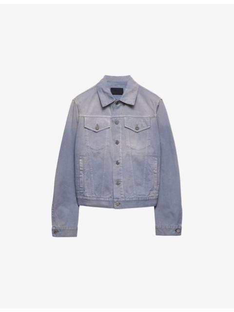 Prada Logo-Patch Cotton-Gabardine Blouson Jacket