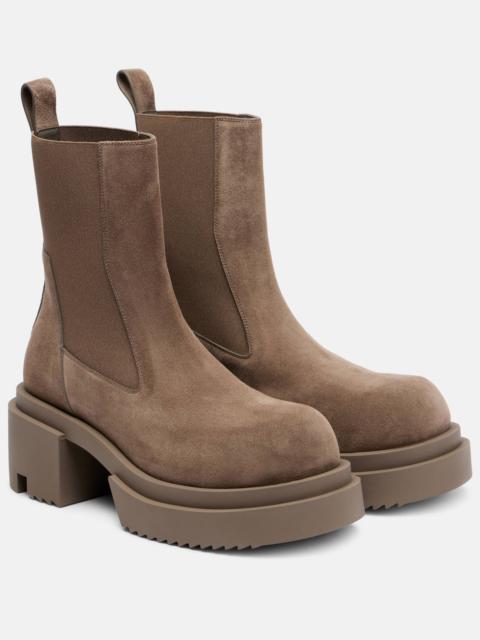 Rick Owens Beatle suede platform Chelsea boots
