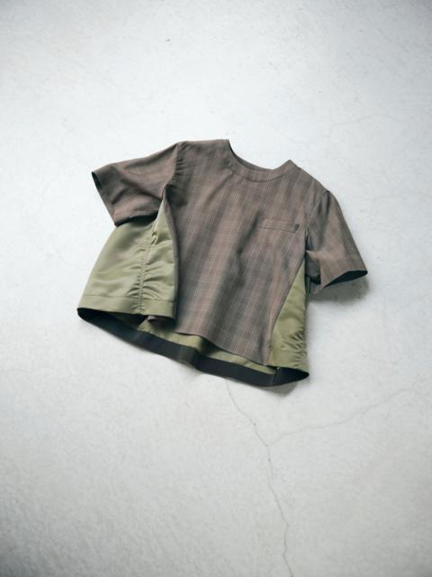 sacai Wool Silk Suiting x Nylon Twill Pullover