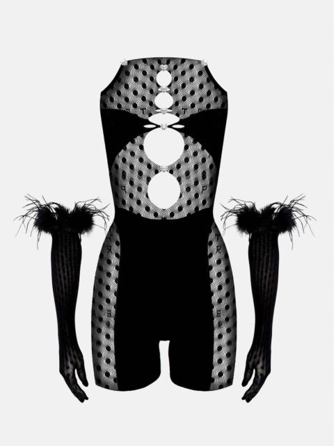 POSTER GIRL JETTA JUMPSUIT X GWENEVERE GLOVES SET JET BLACK