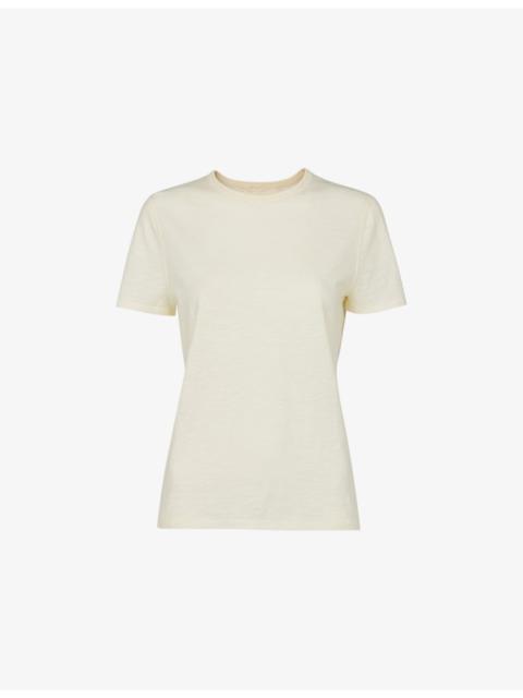 WHISTLES Posie Double-Trim Short-Sleeve Cotton T-Shirt