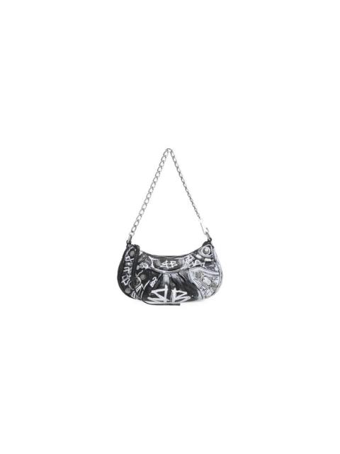 le cagole mini purse with chain graffiti