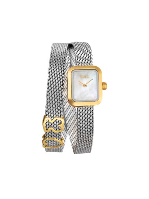TOUS Analog Watch with steel bracelet, gold-colored steel motif and mother-of-pearl face TOUS ICON TIME E