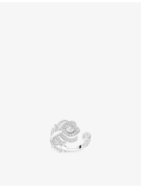 Boucheron Plume de Paon 18ct White Gold And Diamond Ring