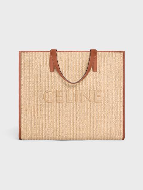 LARGE CABAS in RAFFIA EFFECT TEXTILE WITH CELINE EMBROIDERY