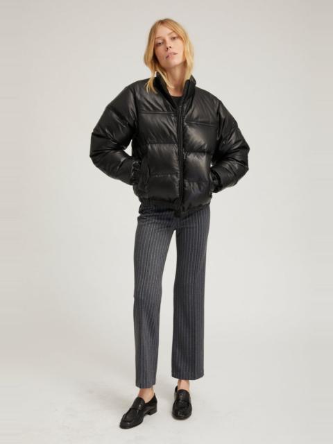 SPRWMN BLACK LEATHER PUFFER