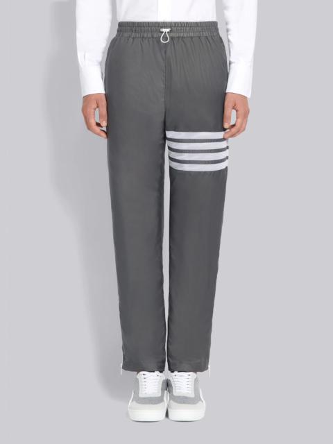 Silver Sheer Ripstop Straight Leg 4-Bar Track Pants