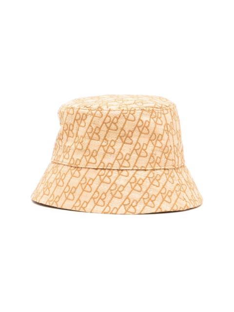 RUSLAN BAGINSKIY logo-print straw bucket hat