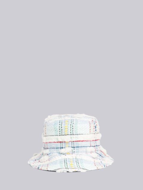 Thom Browne Madras Pouf Tweed Bucket Hat