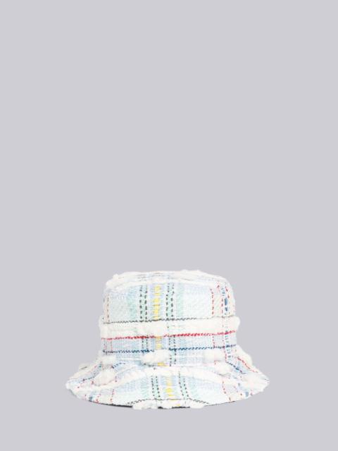 Thom Browne Madras Pouf Tweed Bucket Hat