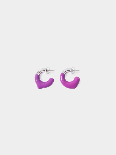 SUNNEI PURPLE RUBBERIZED MINI SILVER EARRINGS