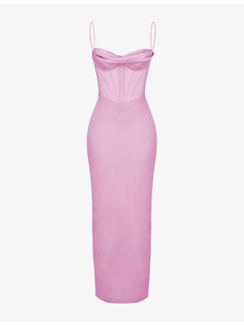 House of CB Charmaine corset satin maxi dress