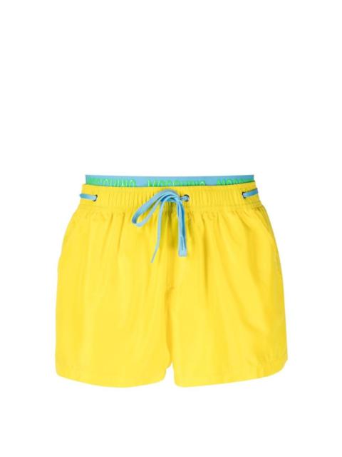 logo-embossed swim shorts