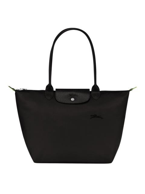 Le Pliage Green L Tote bag Black - Recycled canvas