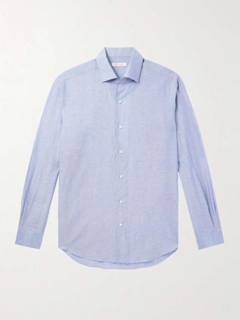André Striped Slub Linen and Cotton-Blend Shirt