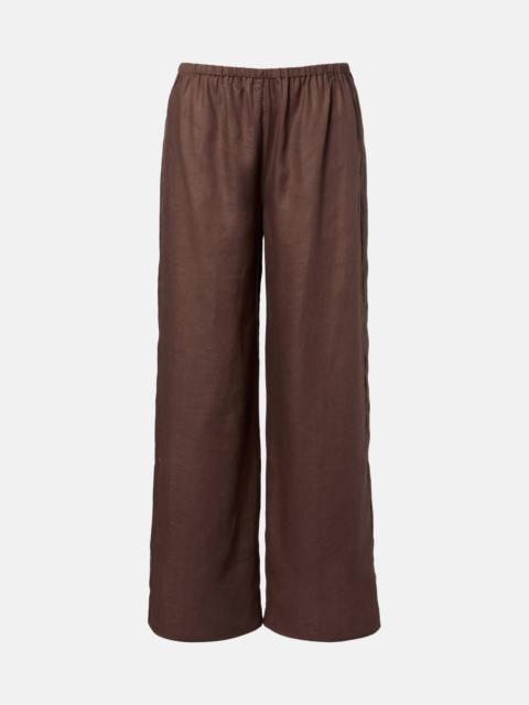 ASCENO Austin linen wide-leg pants