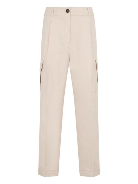 PESERICO button-fastening multiple-pocket trousers