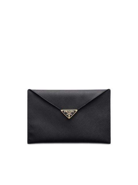 Prada triangle-logo envelope clutch