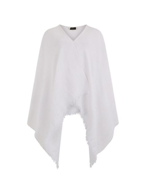 FABIANA FILIPPI V-neck fringed poncho