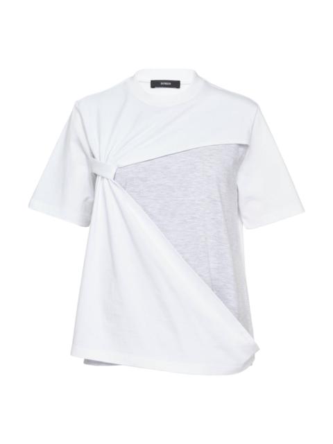 BONBOM Asymmetric Wrap Two-Tone T-Shirt
