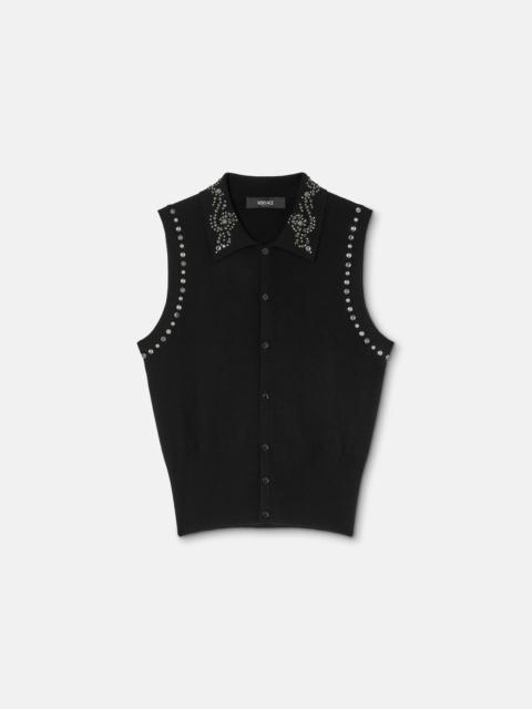 Embellished Cashmere-Blend Knit Vest
