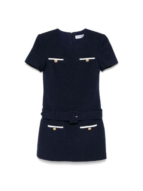 self-portrait bouclé mini dress