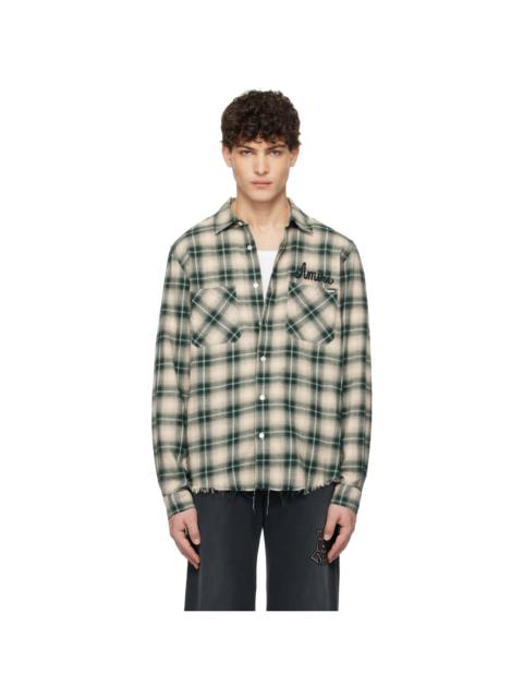 AMIRI Green Shotgun Flannel Shirt