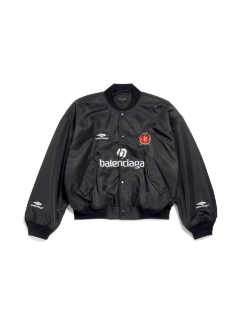 BALENCIAGA Men's Soccer Varsity Jacket in Black