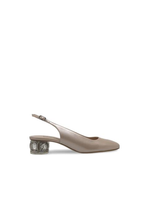CASADEI crystal-embellished slingback pumps