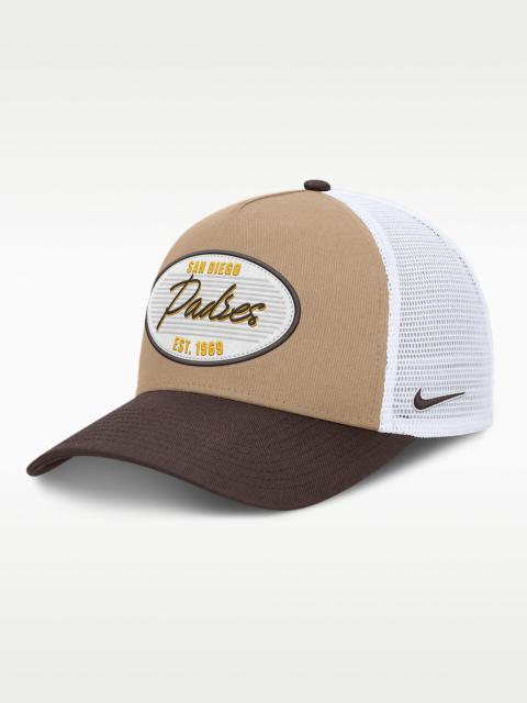 Nike San Diego Padres Rise Men's Nike MLB A-Frame Trucker Adjustable Hat