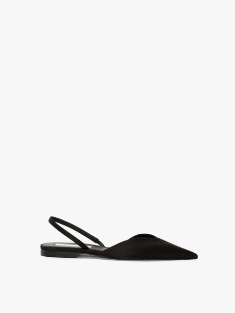 Victoria Beckham Victoria Angle Halter Back Flat In Black Satin
