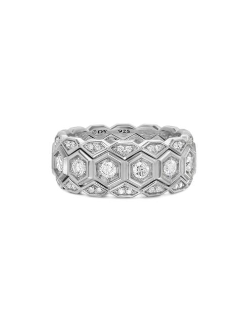 DAVID YURMAN Men's Hex Stack Ring in Sterling Silver - Diamond