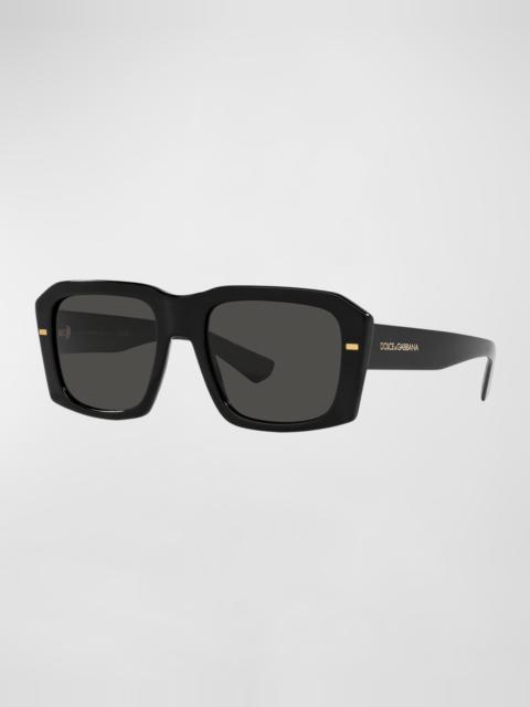 Dolce & Gabbana Men's Rectangle Low Bridge Sunglasses